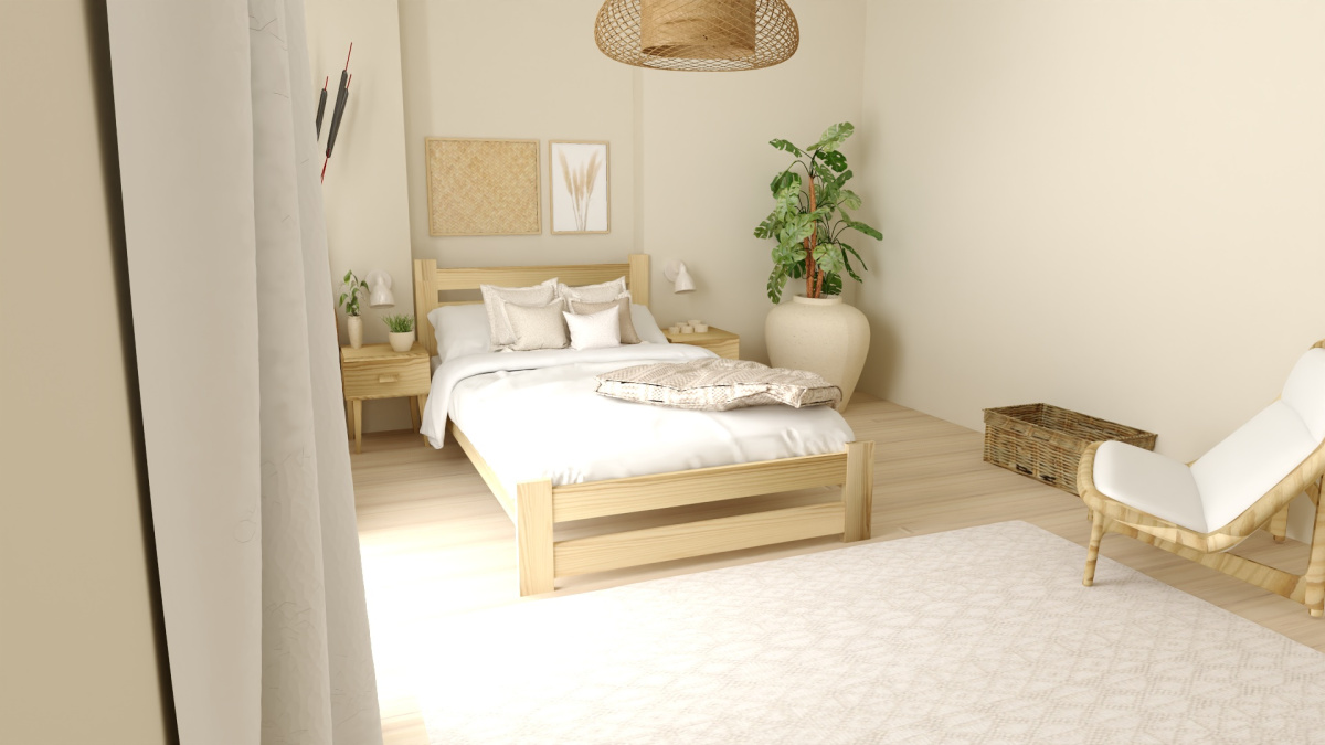 Dřevěná postel 160x200 EKO borovice – surové