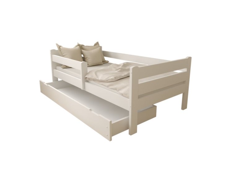 Dětská postel z masivu Eda 80x180 cm bílá + šuplík