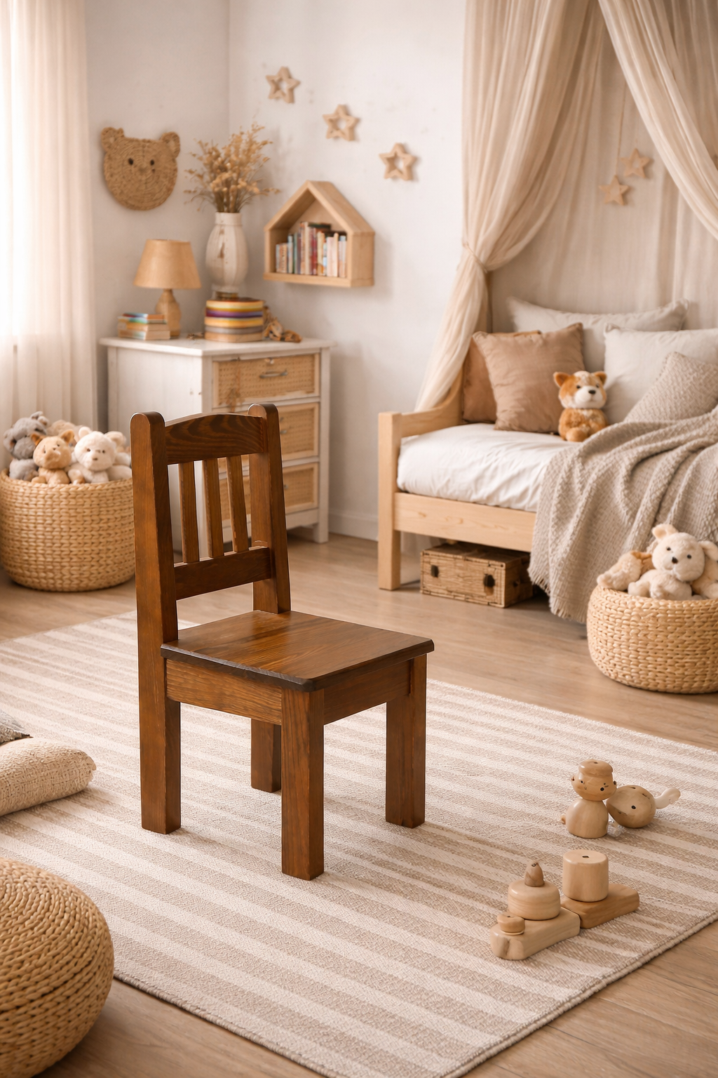Dětská dřevěná židlička z borovice Mini Dub