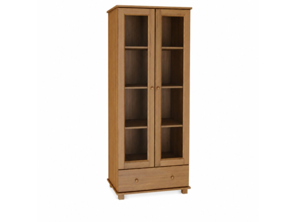 DŘEVĚNÁ BOROVICOVÁ VITRÍNA MB 68A 90 CM – DUB