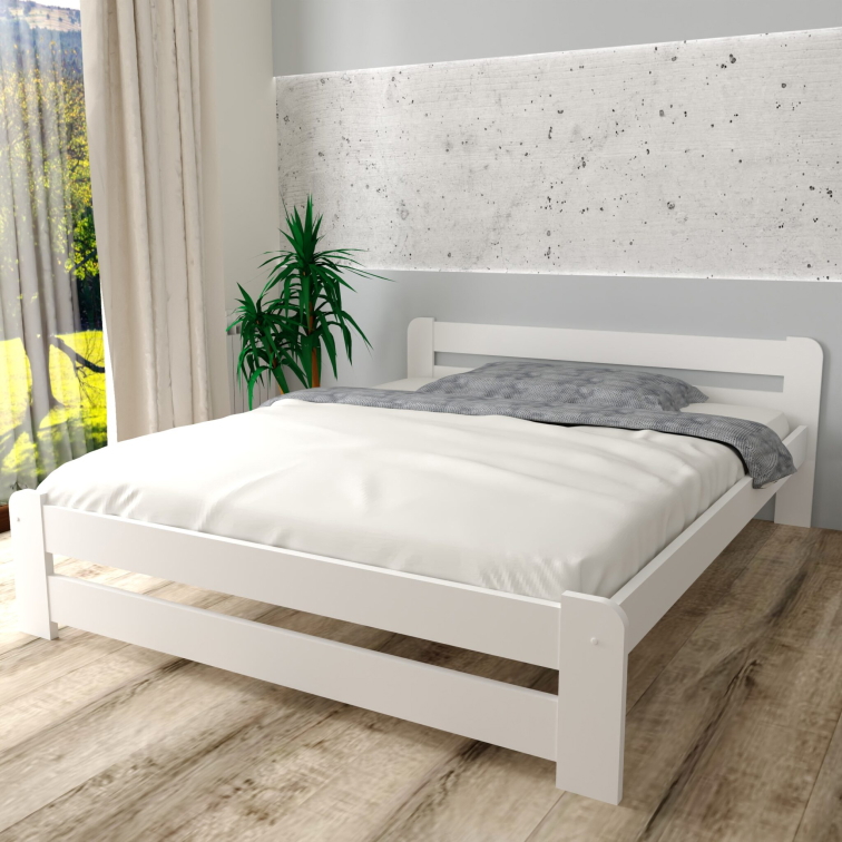 Postel z masivu Euro 120x200 cm bílá