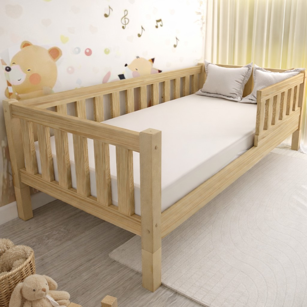 DŘEVĚNÁ MONTESSORI POSTEL LULU PLUS 80x180 BOROVICE + ROŠT ZDARMA