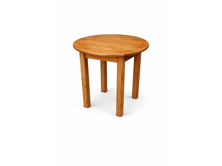 Kulatý dřevěný stůl z masivní borovice 110 cm – barva olše