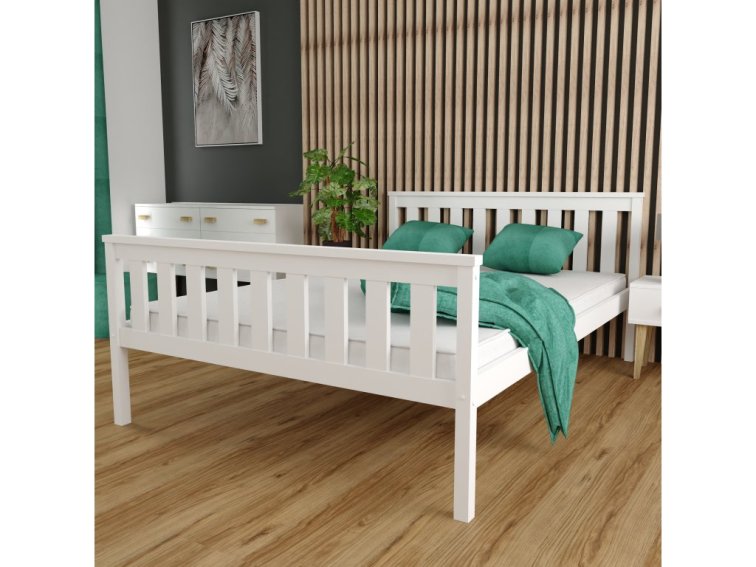 Postel z masivu Nina 140x200 cm Bílá