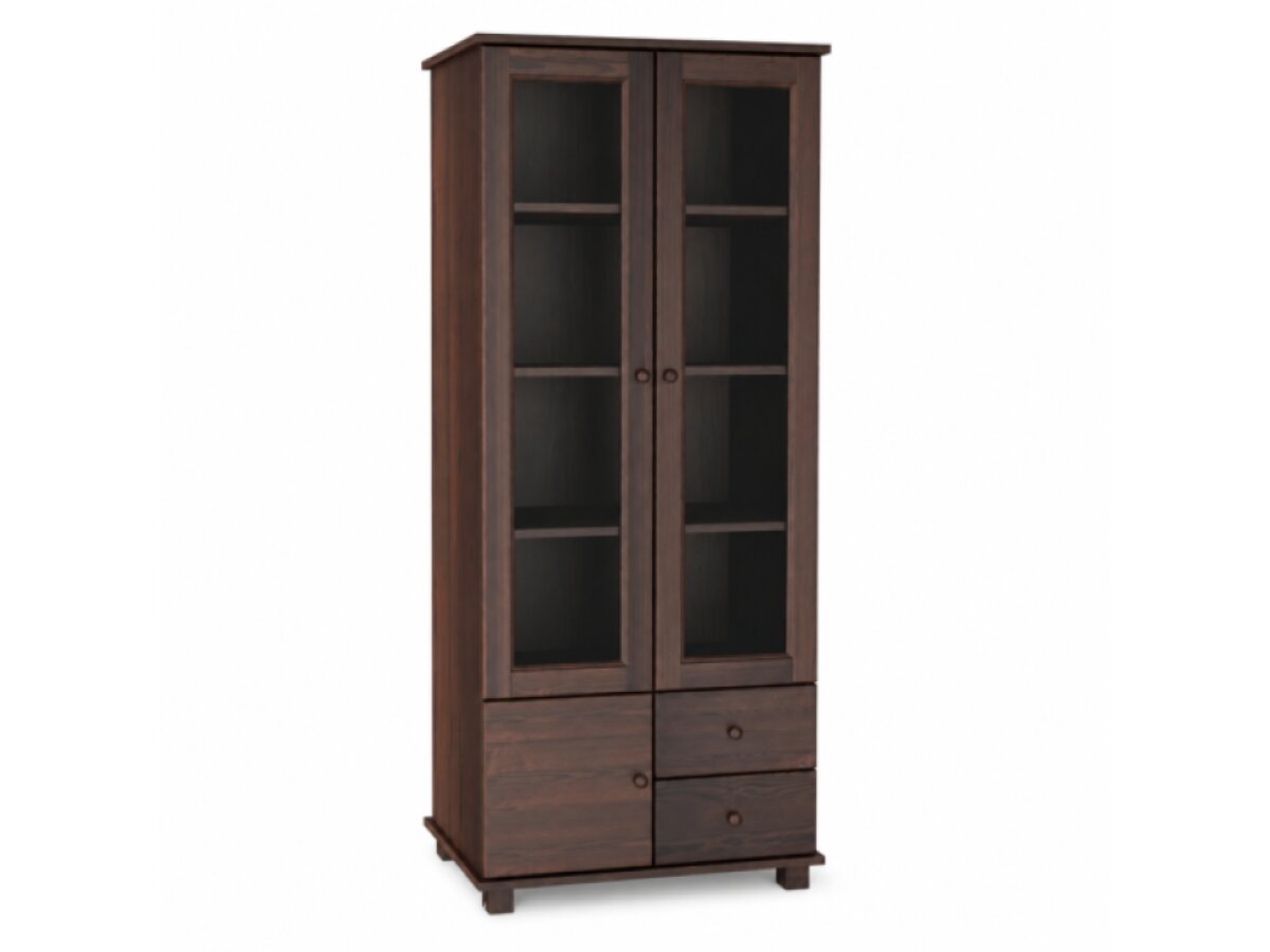 DŘEVĚNÁ BOROVICOVÁ VITRÍNA MB 101 90 CM – OŘECH