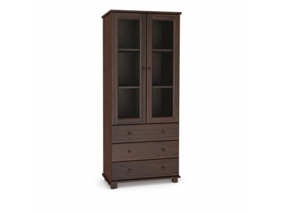 DŘEVĚNÁ BOROVICOVÁ VITRÍNA MB 104 80 CM – OŘECH