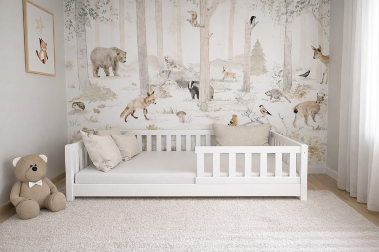 DĚTSKÁ POSTEL MONTESSORI BÍLÁ 80x180 + RÁM ZDARMA