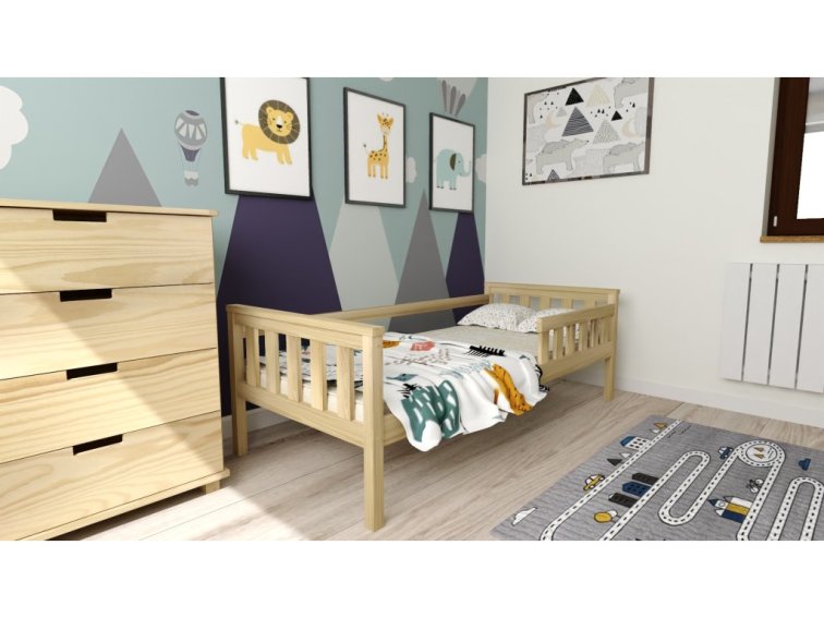 Dětská postel z masivu Mike 80x180 cm Přírodní + pěnová matrace