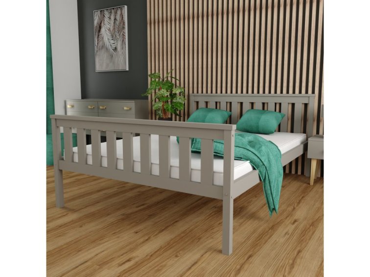 Postel z masivu Nina 120x200 cm Šedý