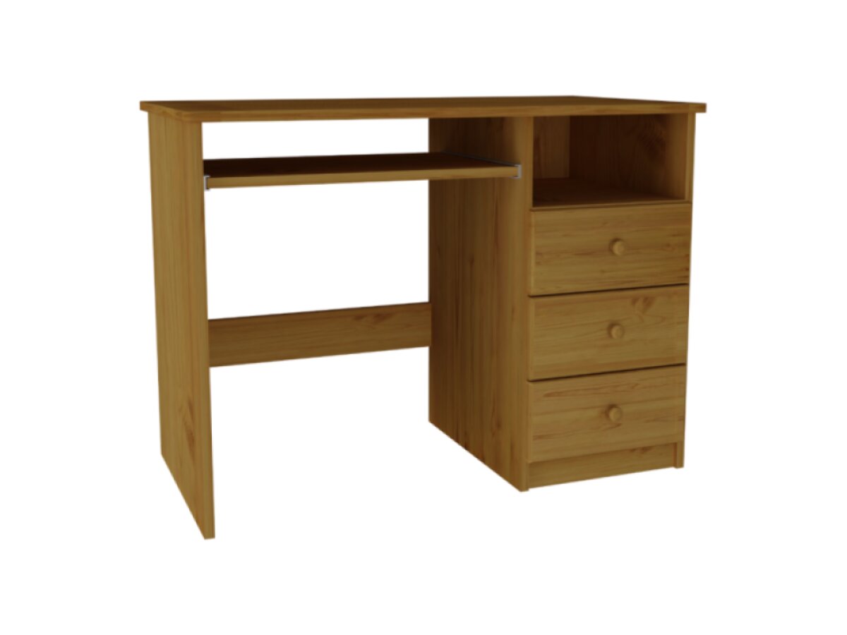 DŘEVĚNÝ BOROVICOVÝ PSACÍ STŮL 100 CM MB 103 PRAVÉ – OLŠE