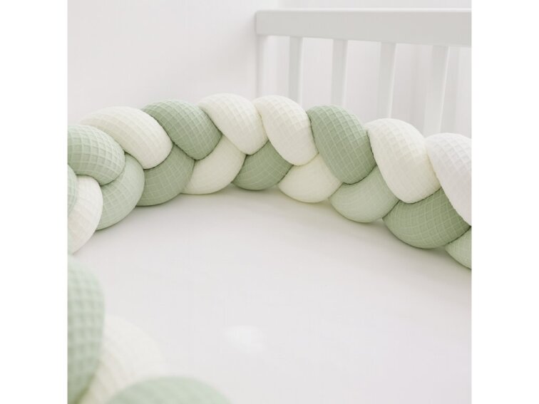 Ochranný mantinel do postýlky Trio – zelený 180 cm