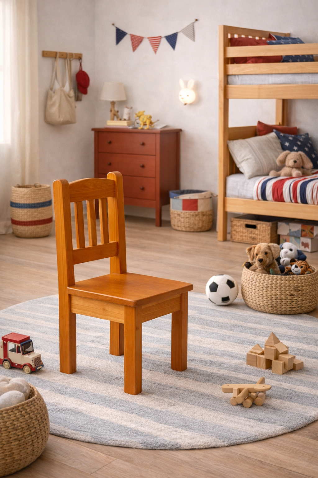 Dětská dřevěná židlička z borovice Mini Olše