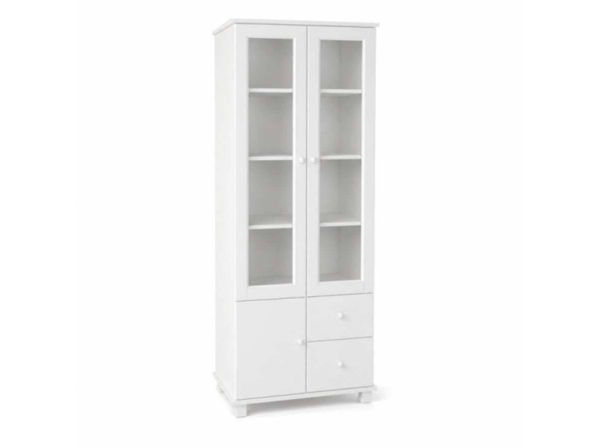 DŘEVĚNÁ BOROVICOVÁ VITRÍNA MB 101 80 CM – BÍLÁ