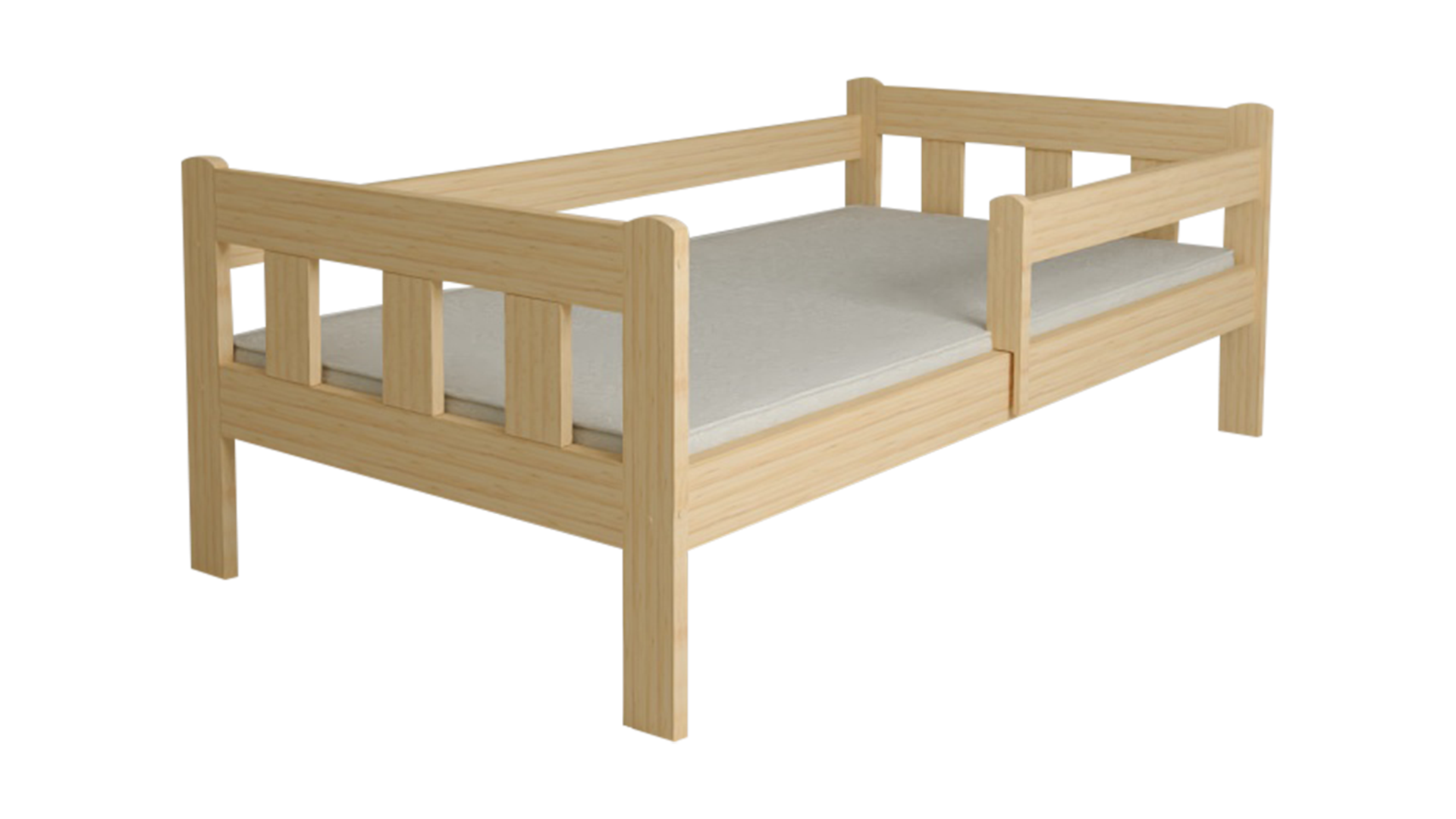 DĚTSKÁ POSTEL Z MASIVU MARTIN 80x200 CM – BOROVICE + PĚNOVÁ MATRACE + ROŠT ZDARMA