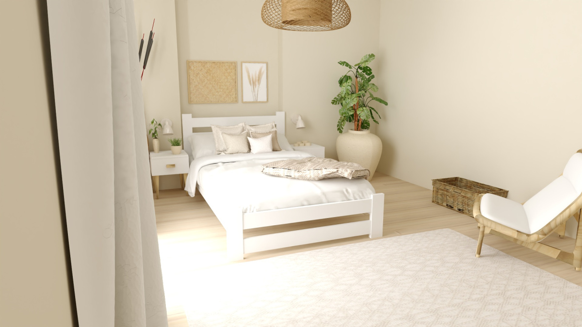 Dřevěná postel 120x200 EKO bílá