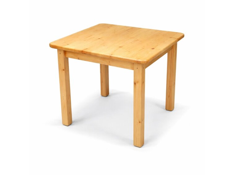 Dřevěný stůl z masivní borovice 100x100 cm – přírodní