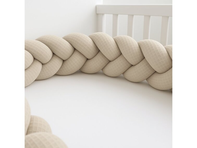 Ochranný mantinel do postýlky – béžový 280 cm