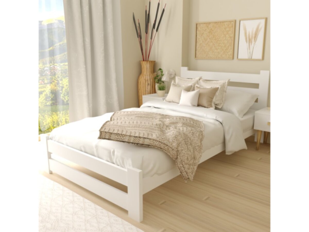 Dřevěná postel 120x200 EKO bílá