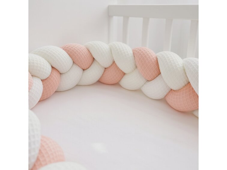 Ochranný mantinel do postýlky Trio – růžový 180 cm