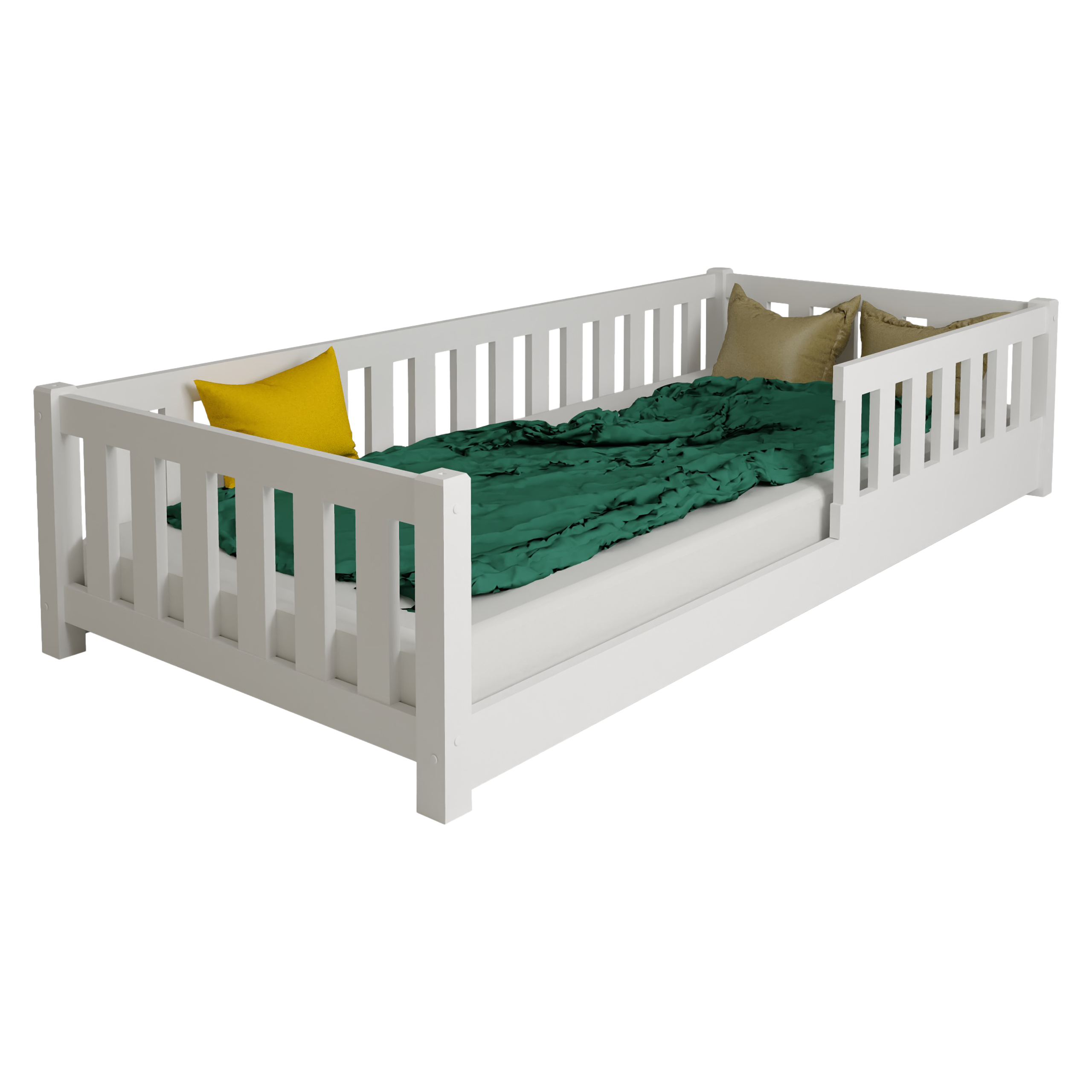 Dětská postel z masivu Montessori 80x160 cm bílá