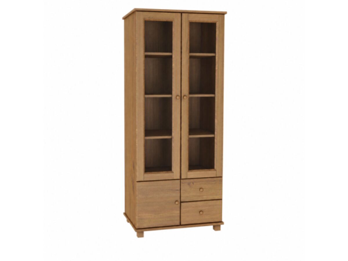 DŘEVĚNÁ BOROVICOVÁ VITRÍNA MB 101 90 CM – DUB