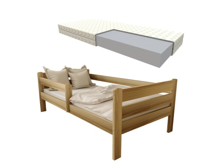 Dětská postel z masivu Eda 80x160 cm Přírodní + pěnová matrace