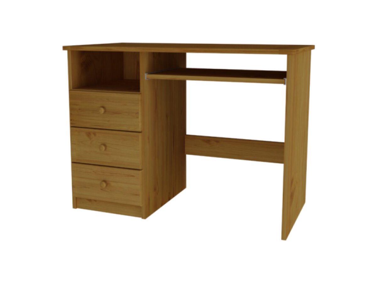 DŘEVĚNÝ BOROVICOVÝ PSACÍ STŮL 100 CM MB 103 LEVÉ – OLŠE