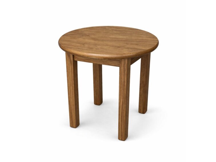 Kulatý dřevěný stůl z masivní borovice 100 cm – barva dub