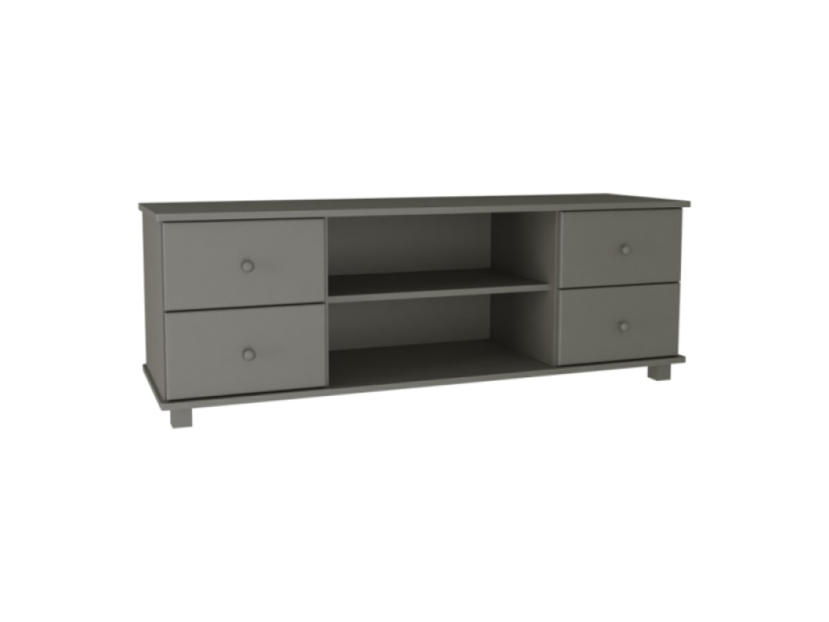 DŘEVĚNÝ BOROVICOVÝ TV STOLEK 160 CM MB 109 - ŠEDÁ