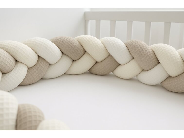 Ochranný mantinel do postýlky Trio – béžový 200 cm