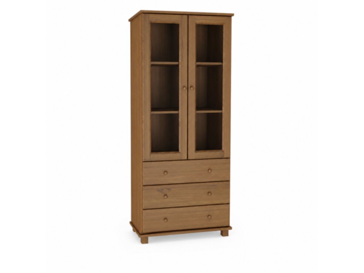 DŘEVĚNÁ BOROVICOVÁ VITRÍNA MB 104 90 CM – DUB