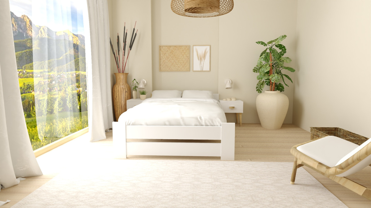 Dřevěná postel 90x200 EKO MINI bílá