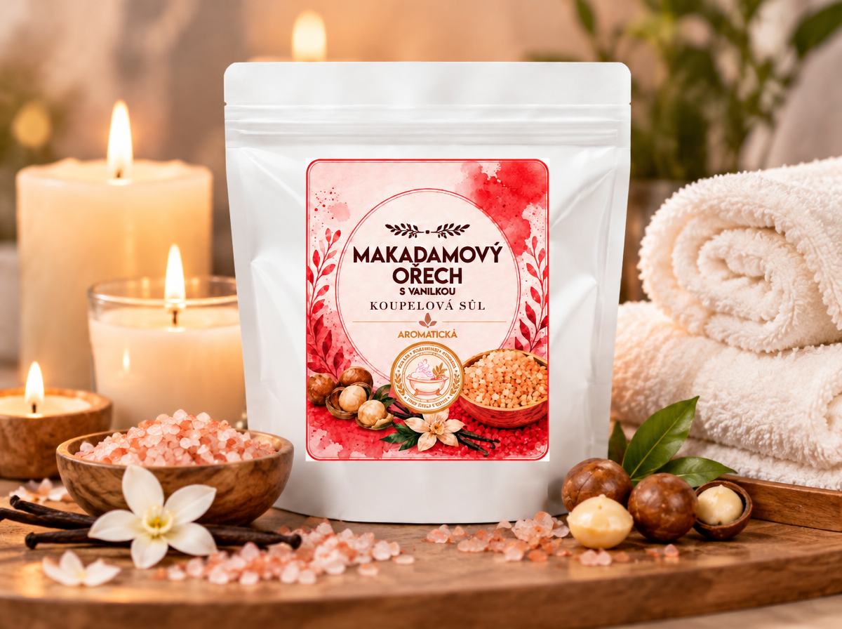KOUPELOVÁ SŮL MAKADAMOVÝ OŘECH S VANILKOU