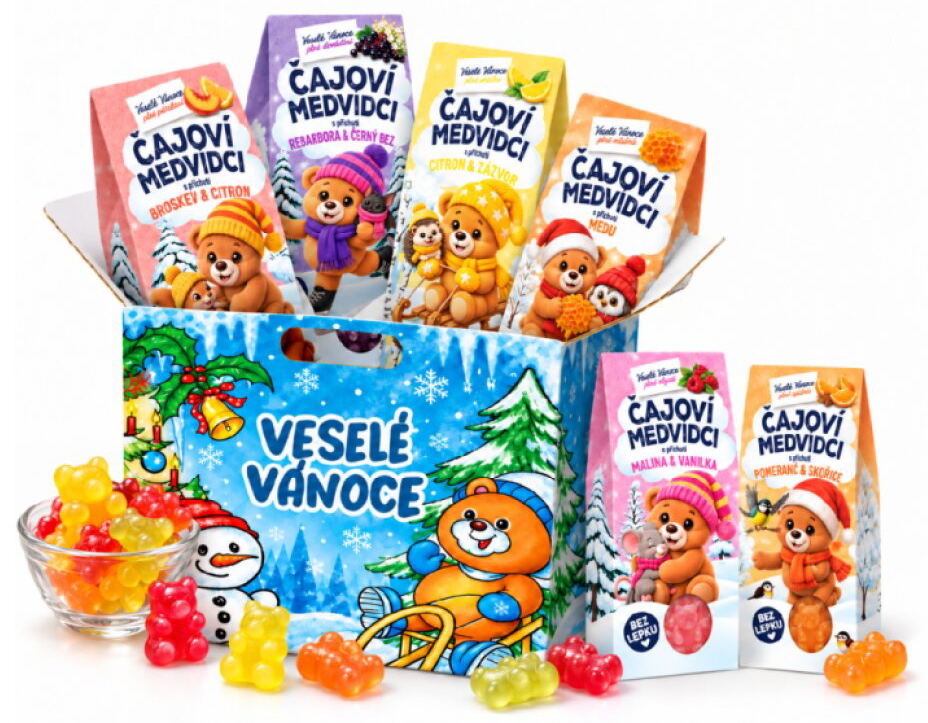 VÁNOČNÍ BOX ČAJOVÝCH MEDVÍDKŮ
