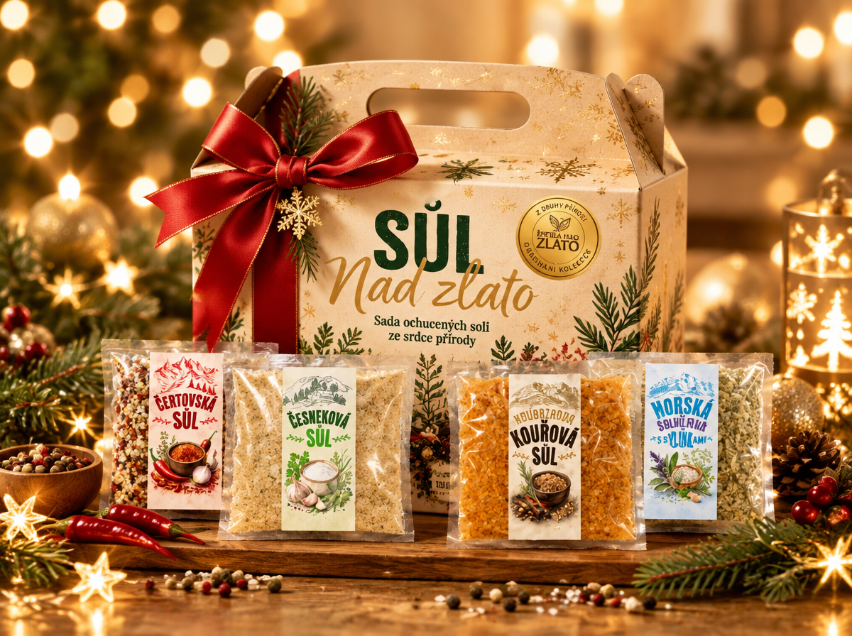SŮL NAD ZLATO – DÁRKOVÝ BOX 4 ORIGINÁLNÍCH SOLÍ