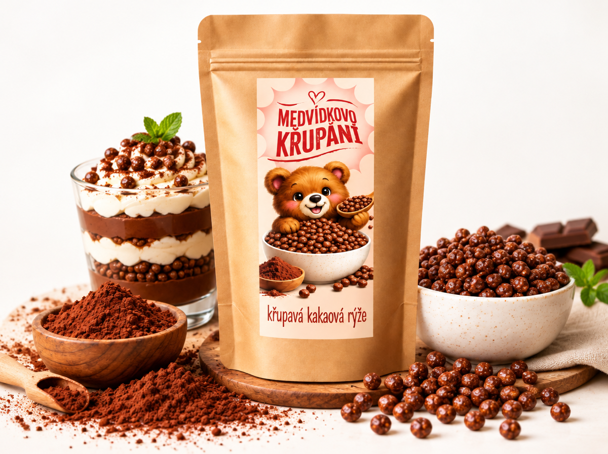 MEDVÍDKOVA KŘUPAVÁ RÝŽE S KAKAEM
