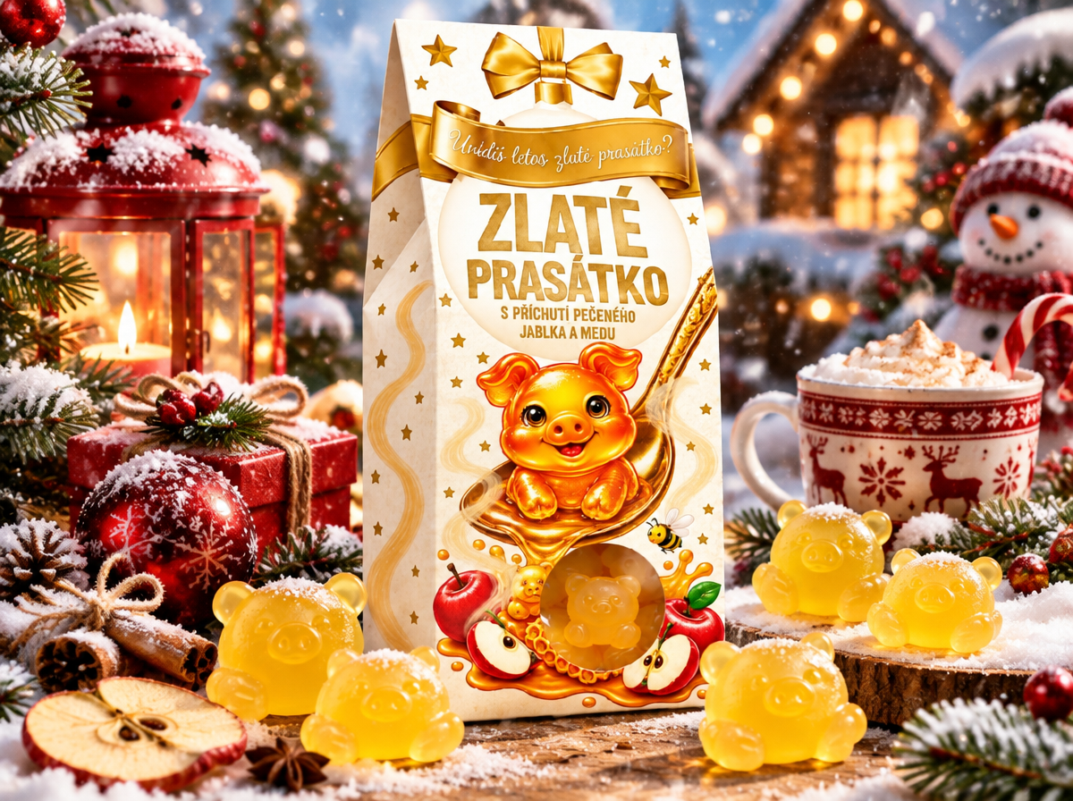 ZLATÉ PRASÁTKA S PŘÍCHUTÍ PEČENÉHO JABLKA A MEDU