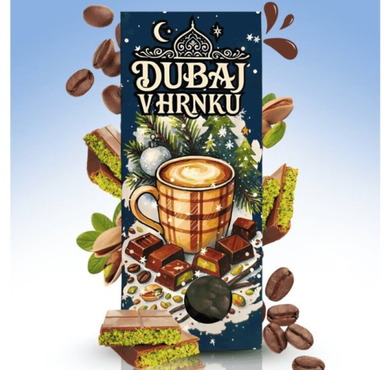 DUBAJ V HRNKU - ZRNKOVÁ KÁVA S PŘÍCHUTÍ DUBAJSKÉ ČOKOLÁDY