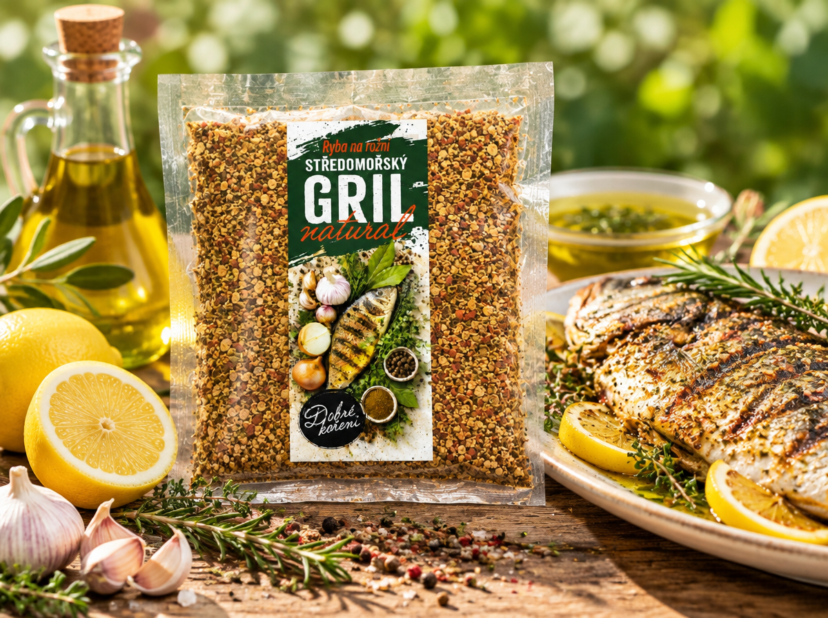 RYBA NA ROŽNI, STŘEDOMOŘSKÝ GRIL NATURAL