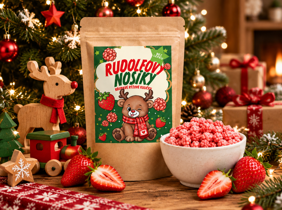 RUDOLFOVY NOSÍKY - JAHODOVÉ KULIČKY BEZ LEPKU