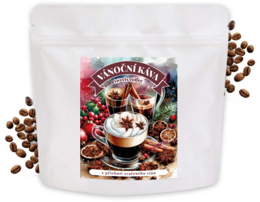 VÁNOČNÍ OCHUCENÁ KÁVA S PŘÍCHUTÍ SVAŘENÉHO VÍNA, 160g