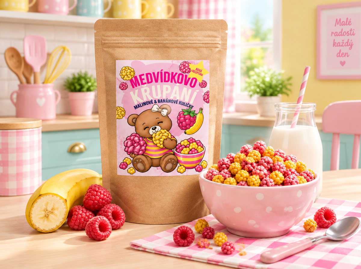 MEDVÍDKOVO KŘUPÁNÍ - MALINOVÉ A BANÁNOVÉ KULIČKY BEZ LEPKU