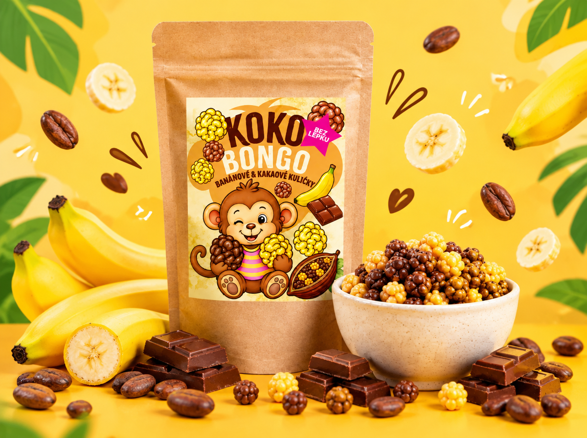 KOKO BONGO - BANÁNOVÉ + KAKAOVÉ KULIČKY