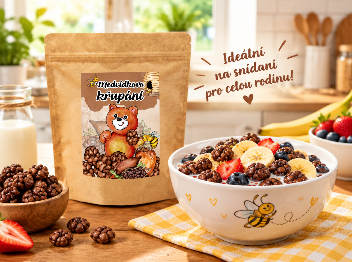 MEDVÍDKOVO KŘUPÁNÍ – KAKAOVÉ A MEDOVÉ KULIČKY