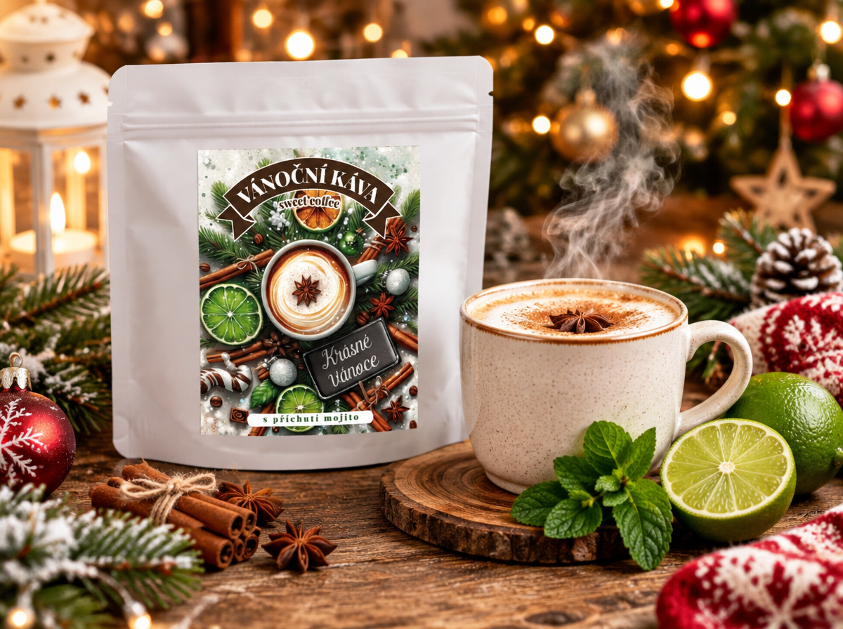 VÁNOČNÍ OCHUCENÁ KÁVA S PŘÍCHUTÍ MOJITO, 160g