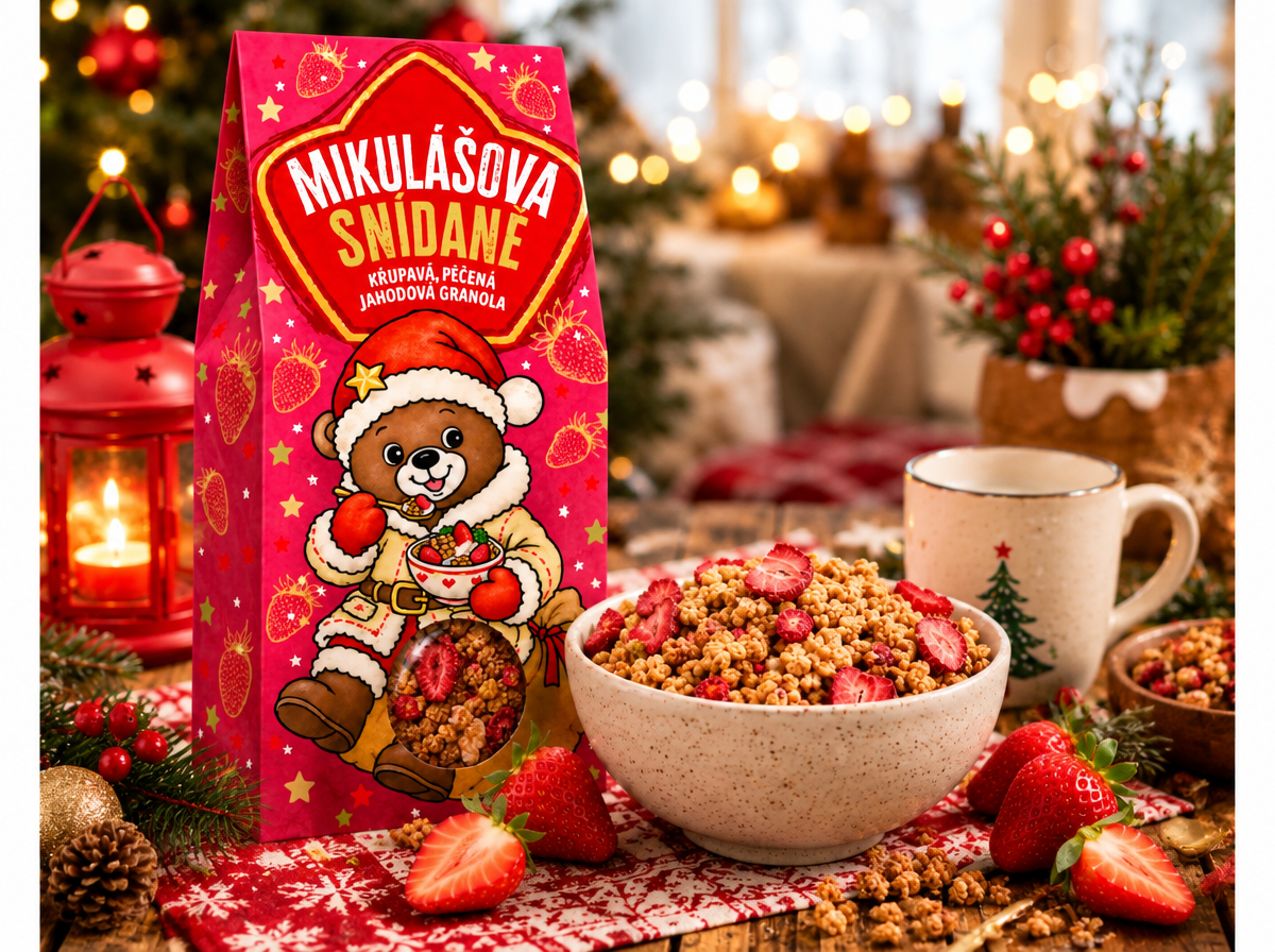 MIKULÁŠOVA SNÍDANĚ - JAHODOVÁ GRANOLA