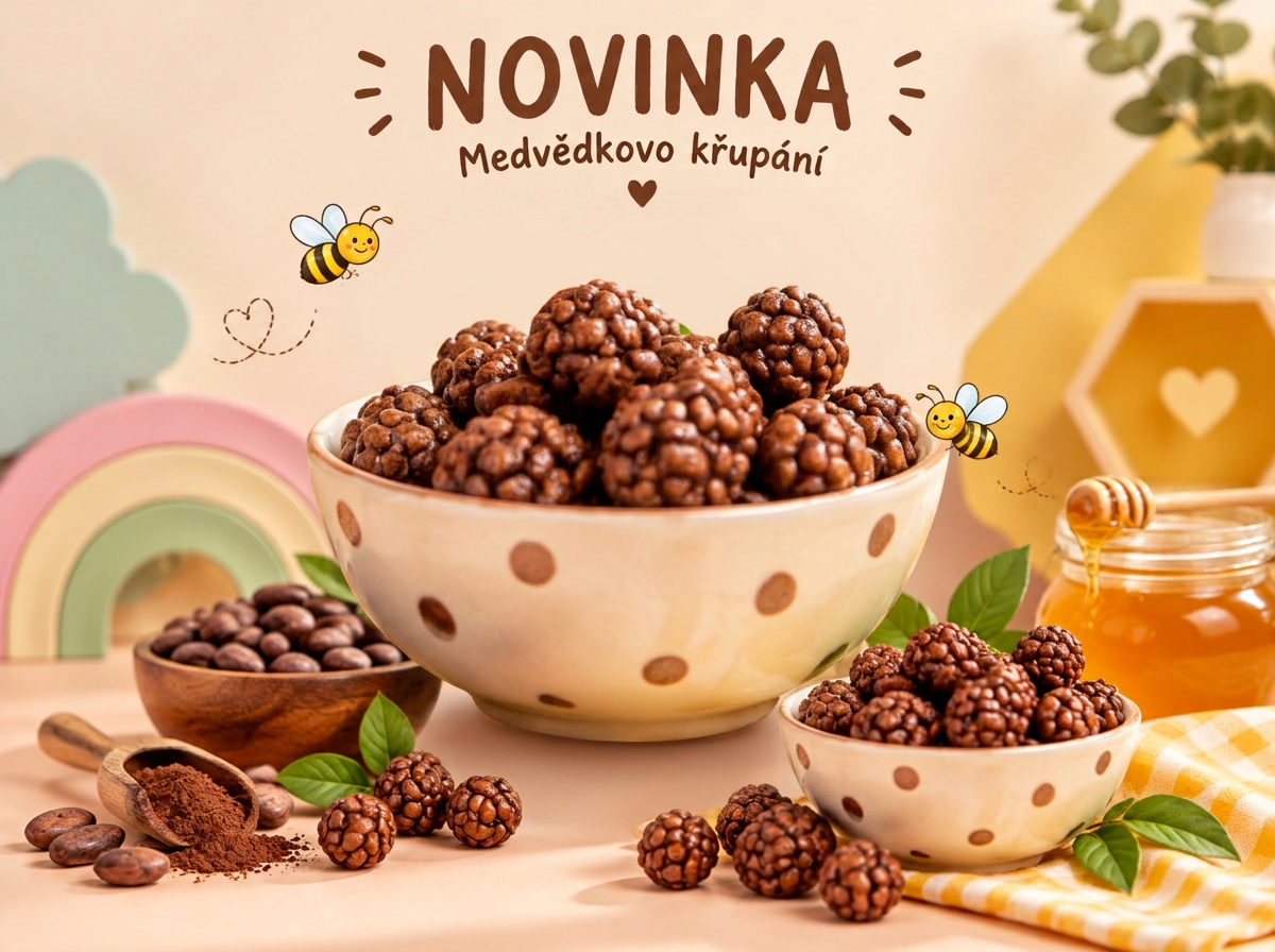 MEDVÍDKOVO KŘUPÁNÍ – KAKAOVÉ A MEDOVÉ KULIČKY