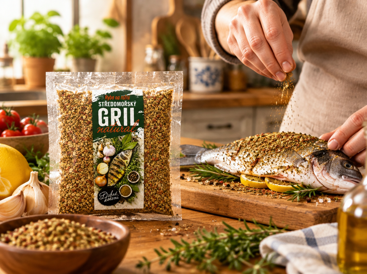 RYBA NA ROŽNI, STŘEDOMOŘSKÝ GRIL NATURAL