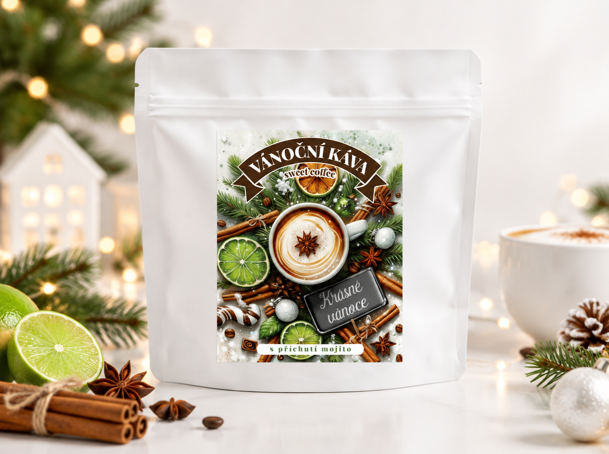 VÁNOČNÍ OCHUCENÁ KÁVA S PŘÍCHUTÍ MOJITO, 160g