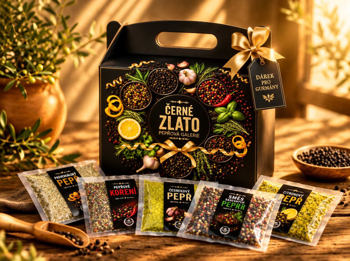 DÁRKOVÝ BOX - ČERNÉ ZLATO, SADA PEPŘŮ